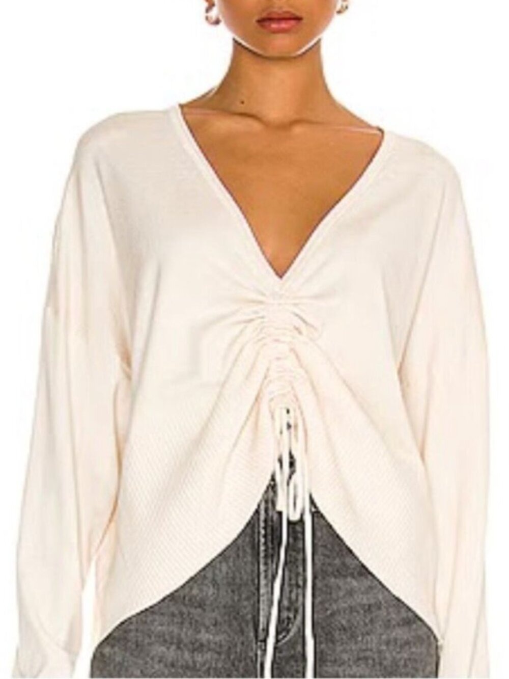 525 America Ruched Front Pullover Sweater